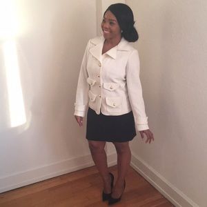 Off White & Gold Detailed Joan Rivers Blazer